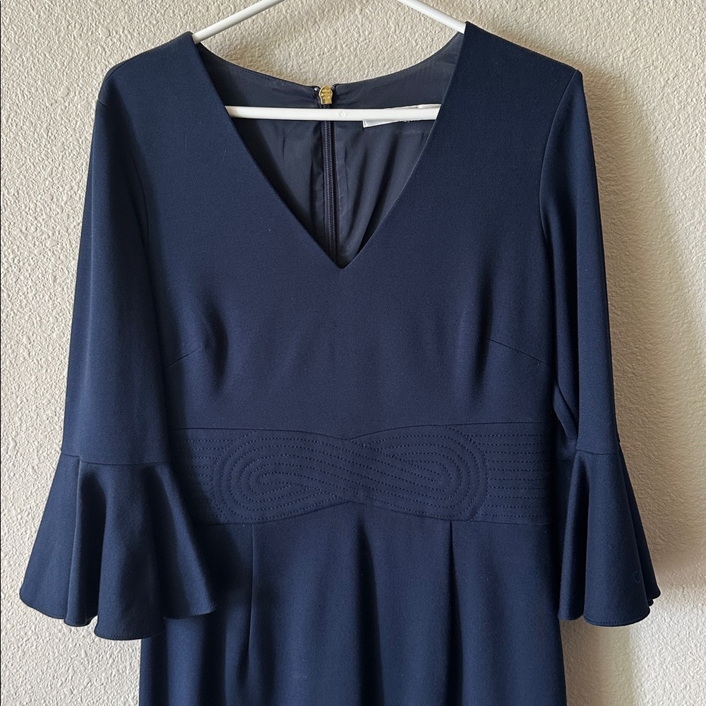 Trina Turk Midnight Blue Dress with flared sleeves